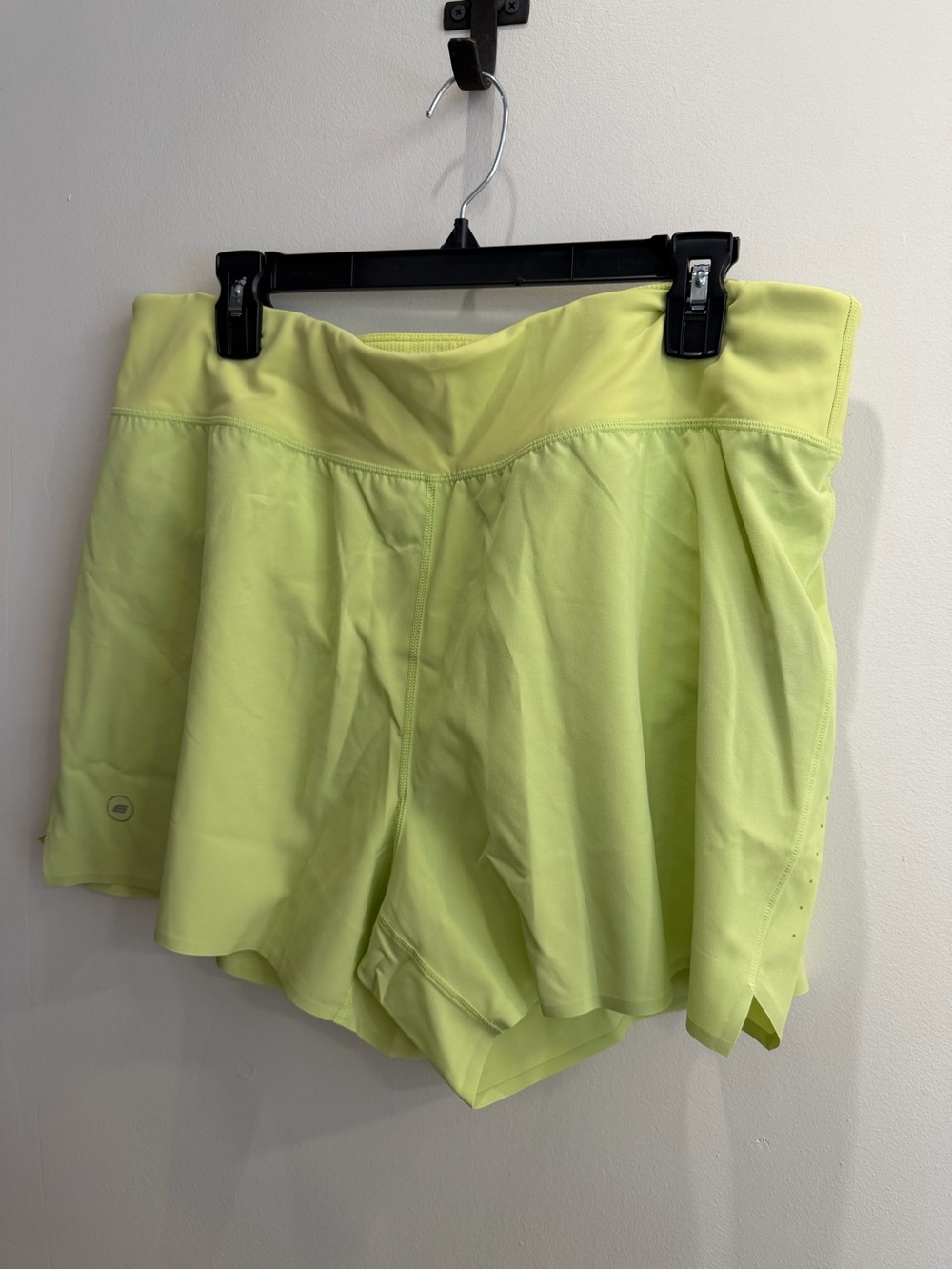 Women’s Athletic Running Shorts XL – Lime Green High Rise Performance Shorts - Picture 2 of 7